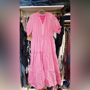 THML Vibrant Pink Striped Dress
